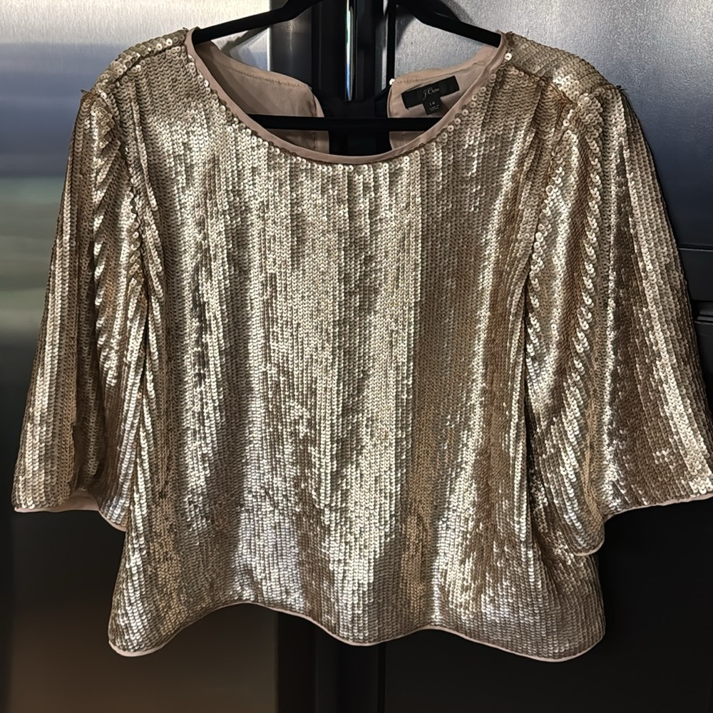 J. Crew Gold Sequin Top